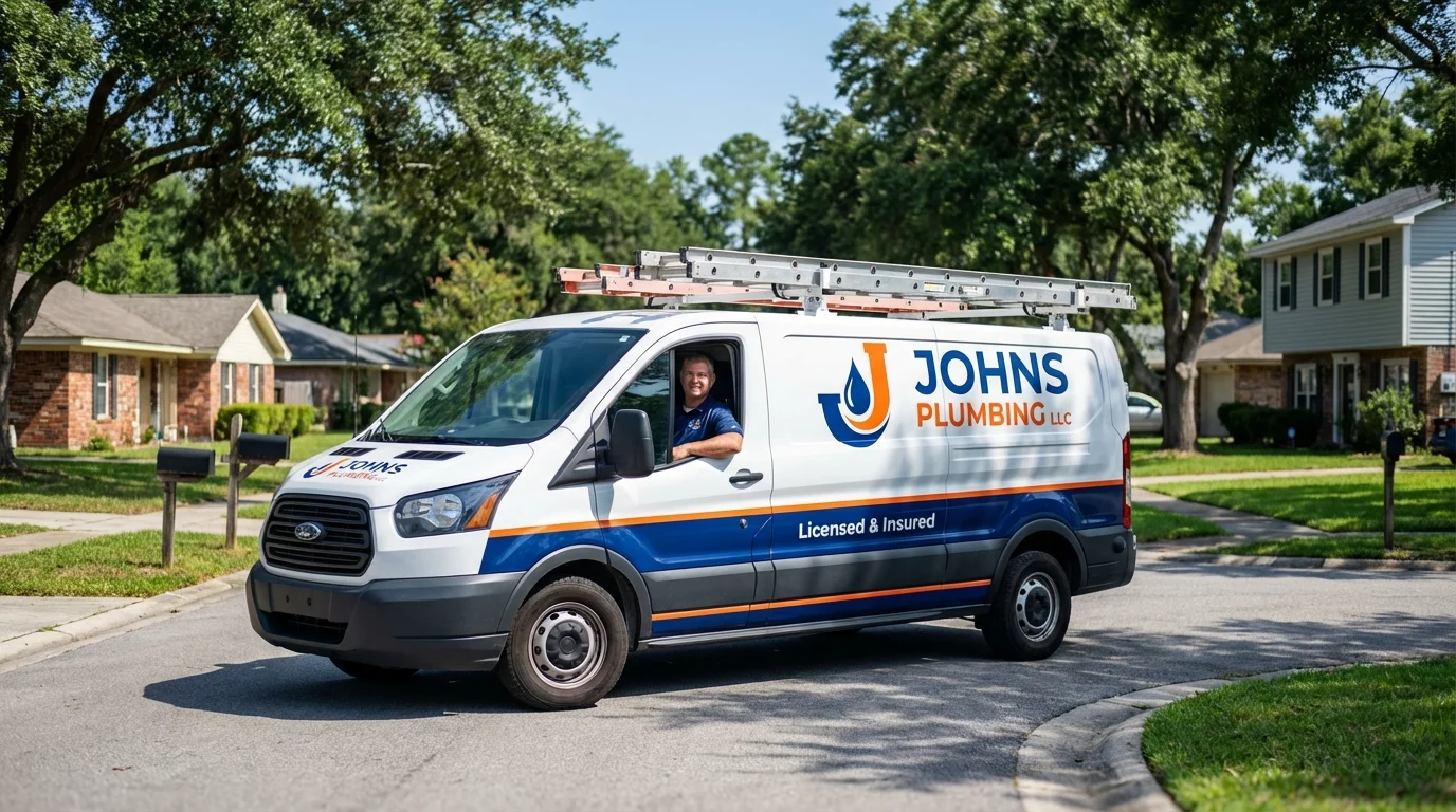 Johns Plumbing LLC service van in Lowellville, OH