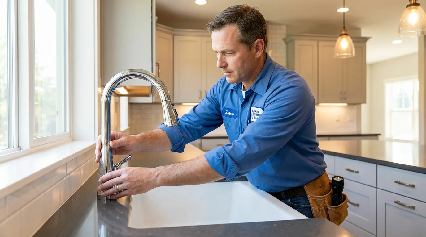 Kitchen faucet installation by Johns Plumbing LLC in Lowellville